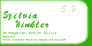 szilvia winkler business card